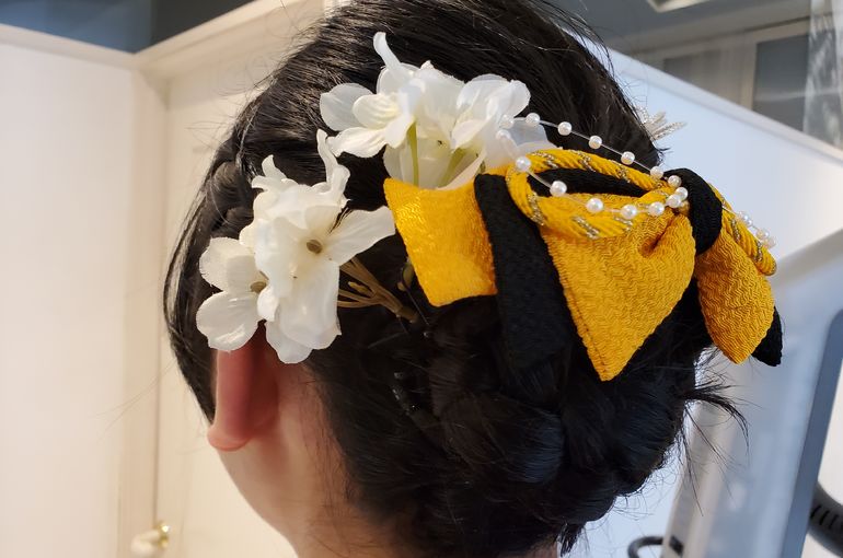 京都市南区美容院 Fb Yoshiimi 袴の着付け ヘアアレンジ